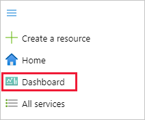 Screenshot that shows the Azure portal menu dropdown.