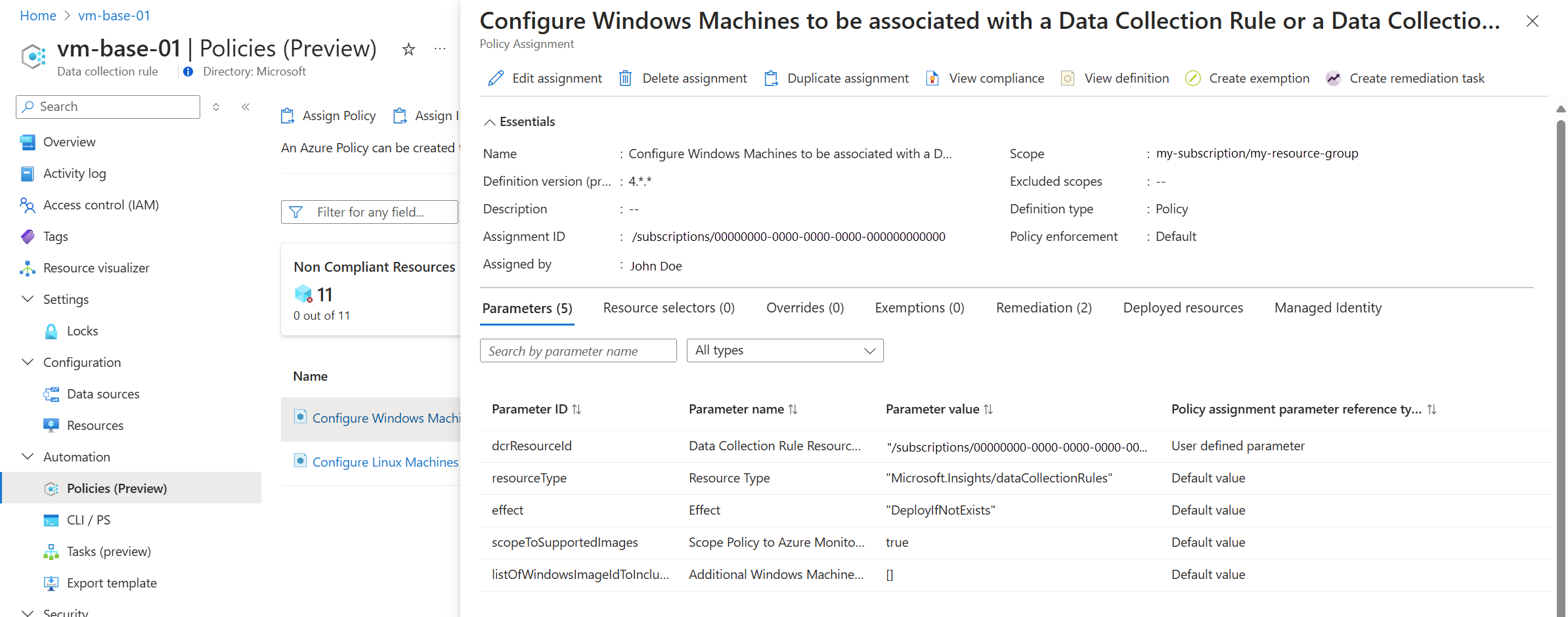 Screenshot of assignment details.