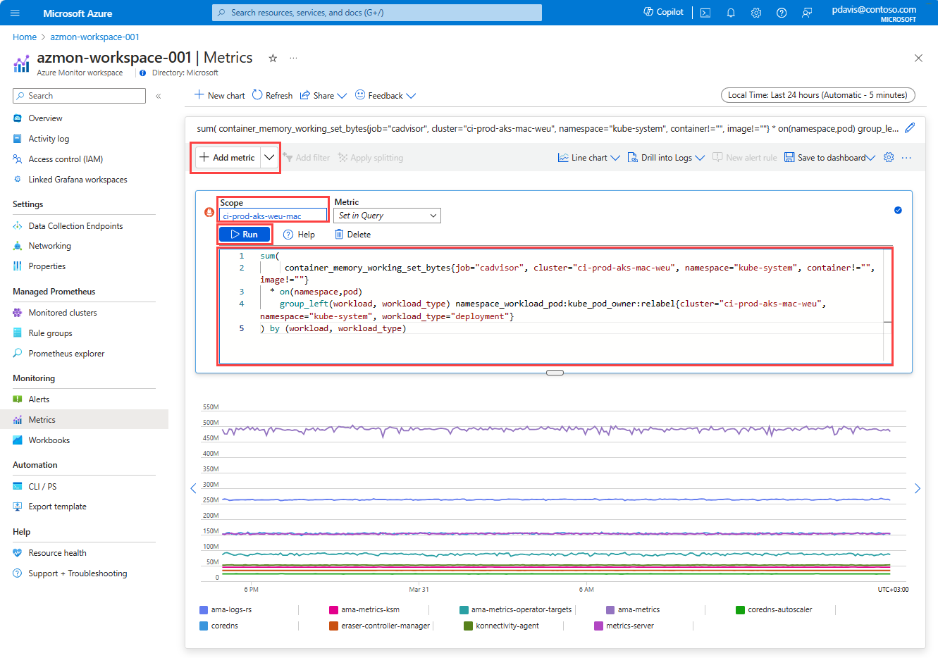 A screenshot showing adding a metric using the editor.