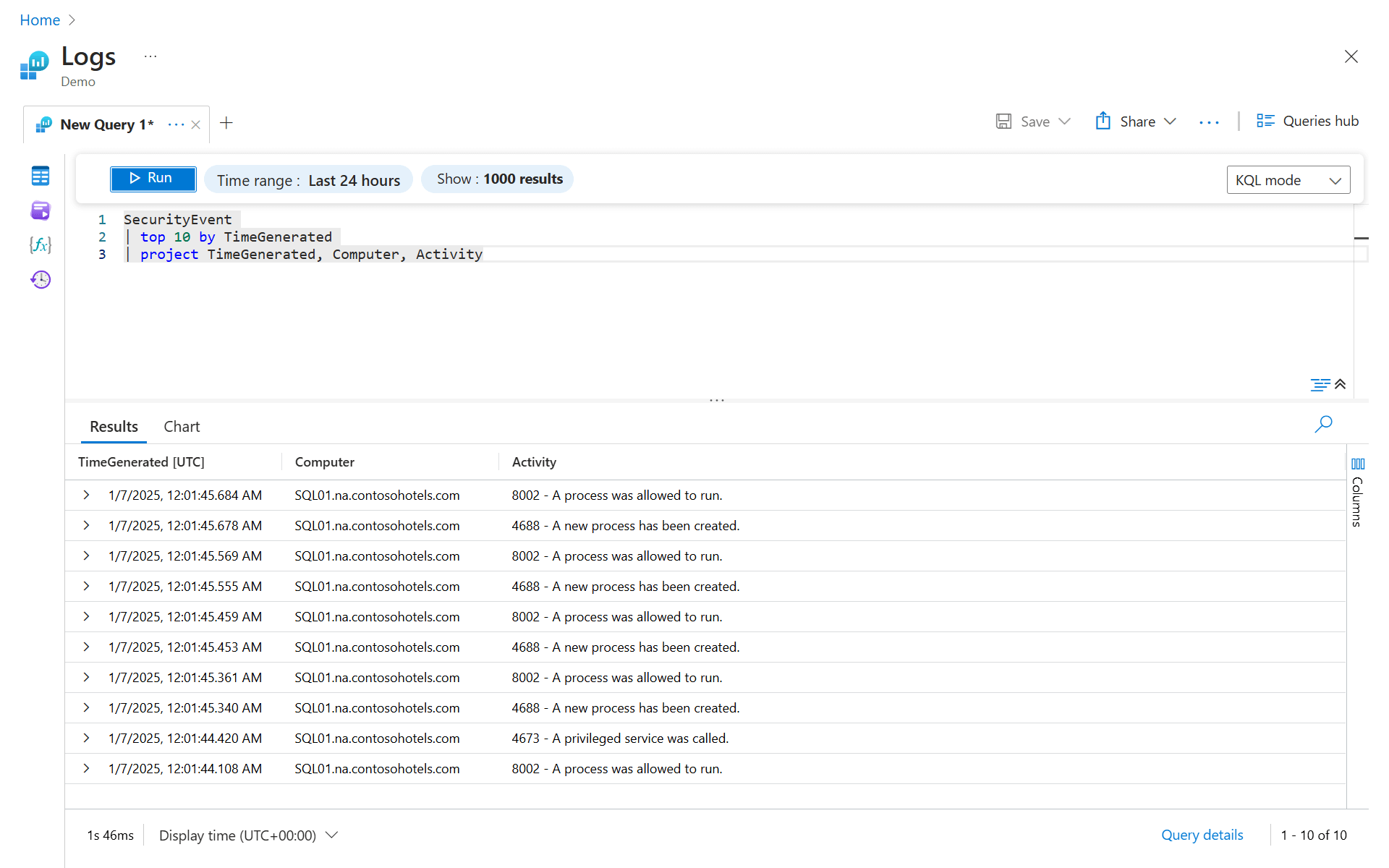 Screenshot that shows the query 'project' results list.