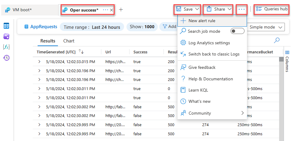 Screenshot that shows the More tools window in Log Analytics.