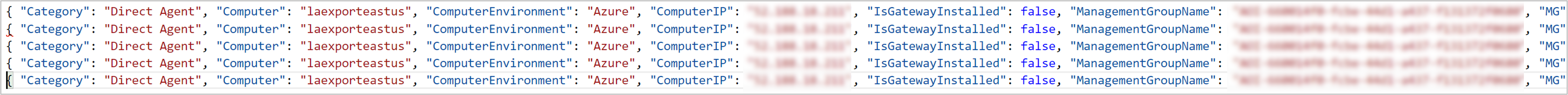 Screenshot that shows data format in a blob.