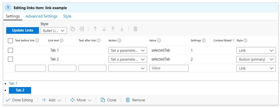 Screenshot of adding a link to a workbook.
