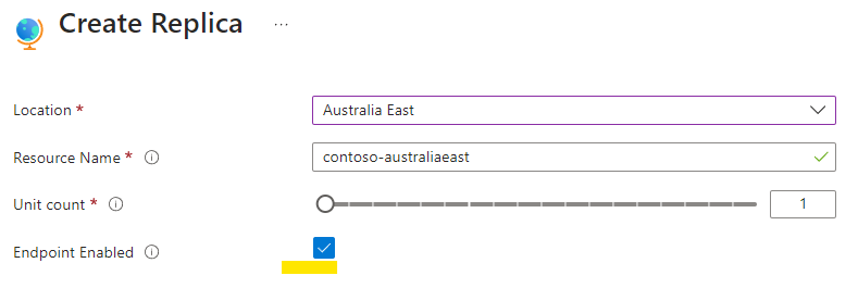 Replica Endpoint Setting Diagram of Azure SignalR replica endpoint setting.