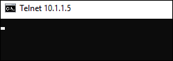 Diagram of the Telnet window with blank screen.
