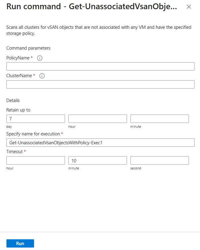 Screenshot that shows how to list unassociated storage policies.