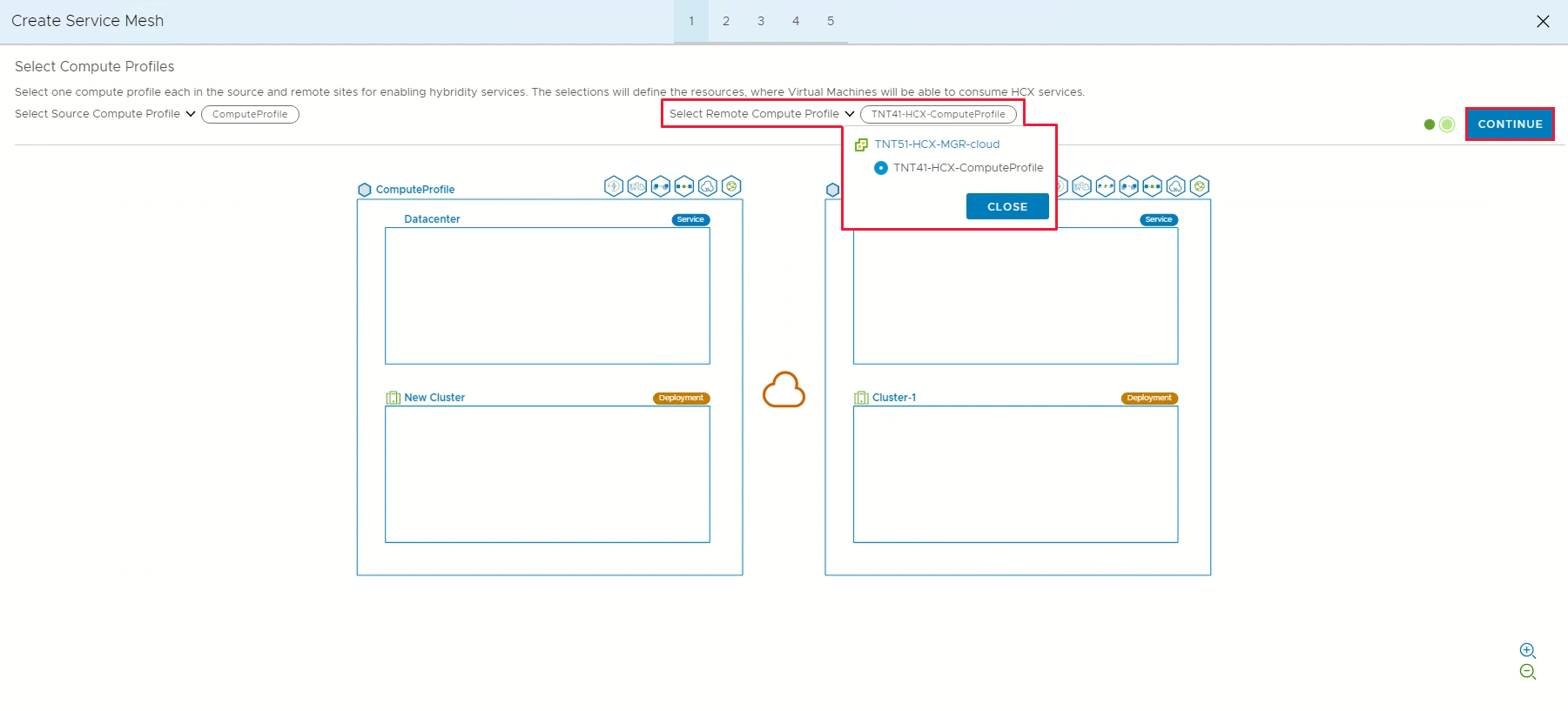 Screenshot that shows selecting the remote compute profile.