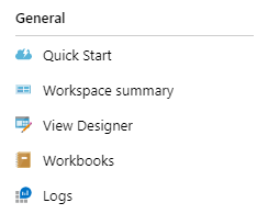Screenshot showing Log Analytics menu item.