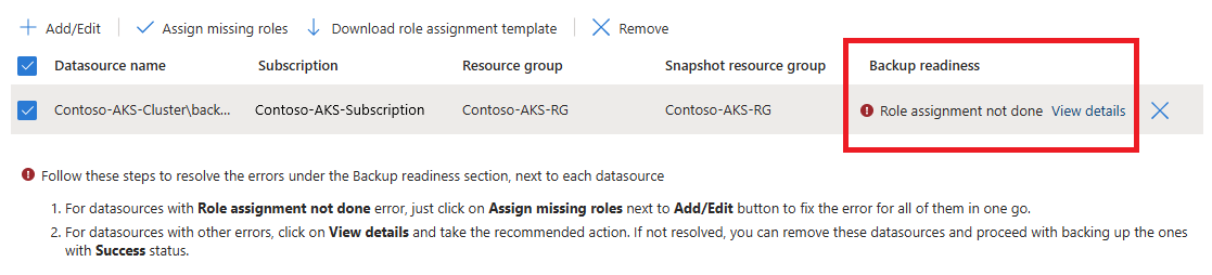 Screenshot that shows a validation error.