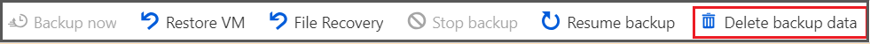 Screenshot shows how to choose Delete backup data.
