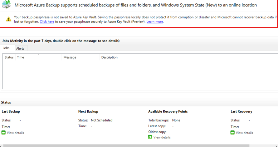 Screenshot shows how to start changing passphrase for an existing MARS installation.