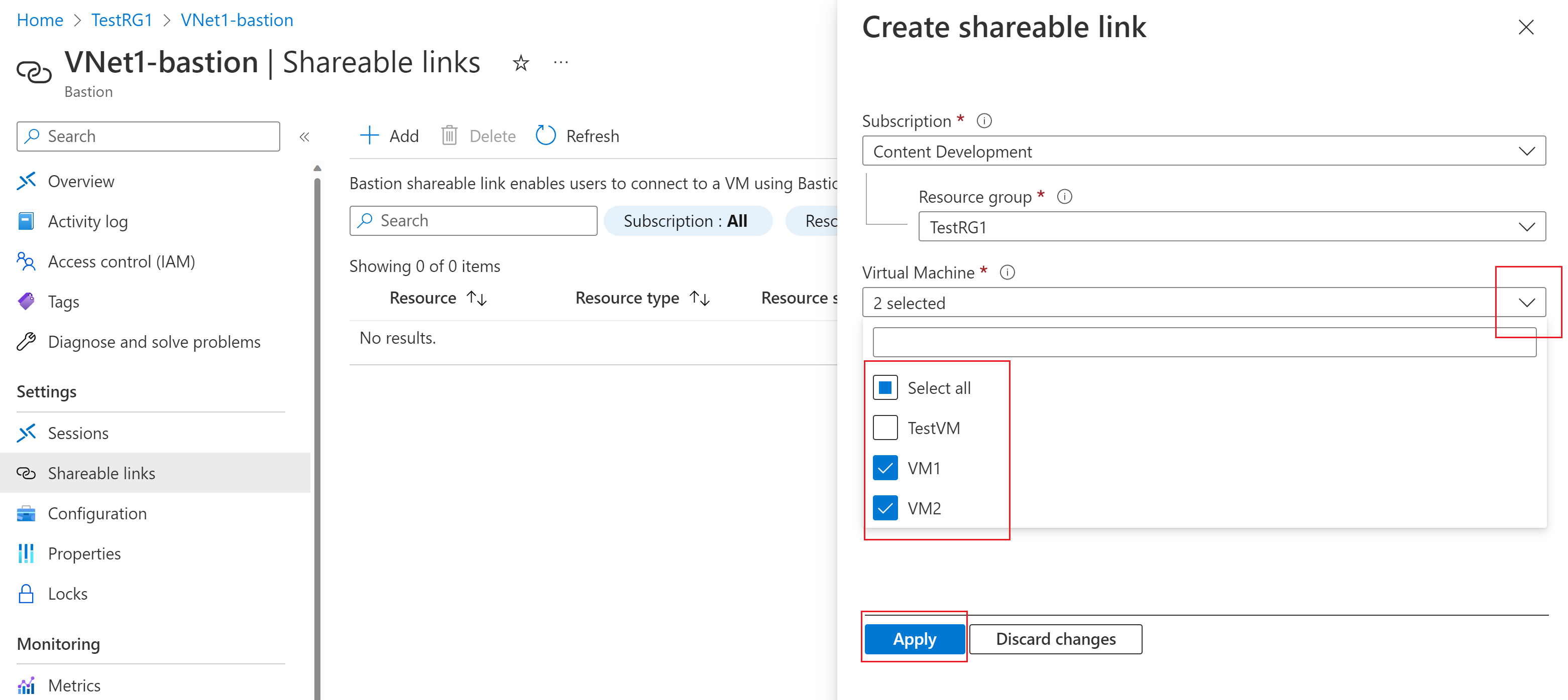 Screenshot of shareable links page to create a shareable link.