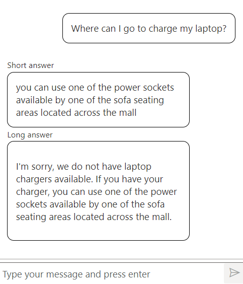 A screenshot of a question answering example.