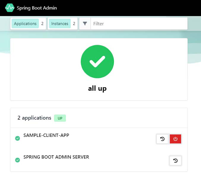 Screenshot of the Admin for Spring dashboard.
