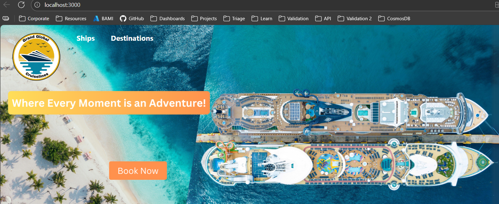 Screenshot of the React JavaScript web site.