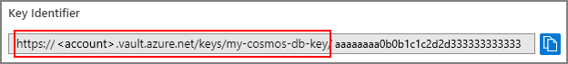 Screenshot of the key identifier field and the copy action.