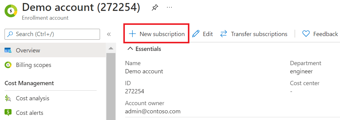 Screenshot showing the new subscription option.