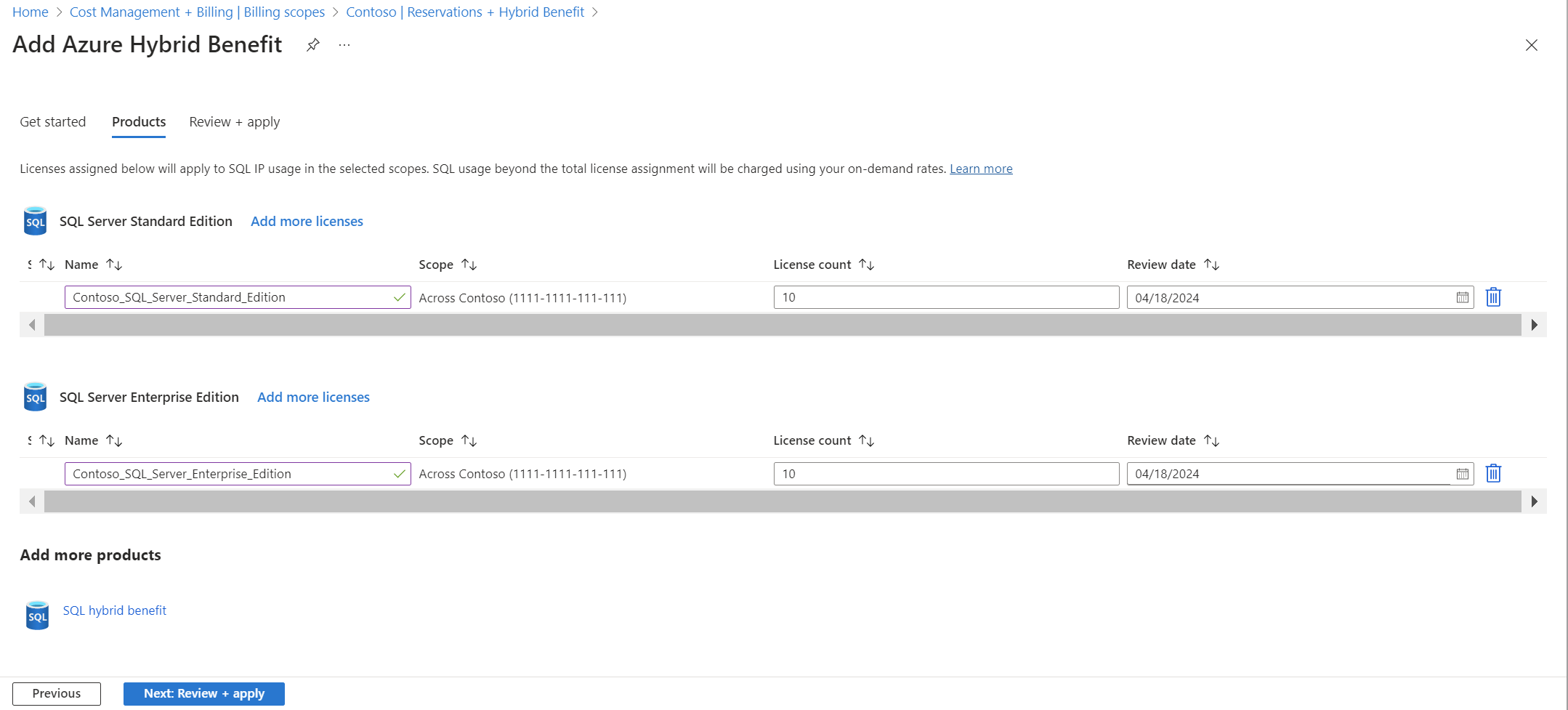 Screenshot showing default license assignment name.
