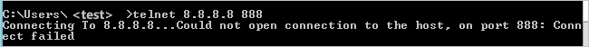 Screenshot showing "Could not open connection to the host on port 888" error message.