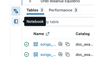 Vertical tab selector for exploratory notebook