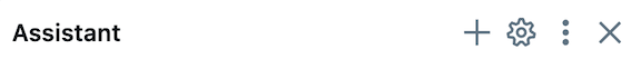 Icons and thread title at the top of the Assistant pane.