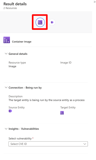 Screenshot that shows the details of the selected containers node.