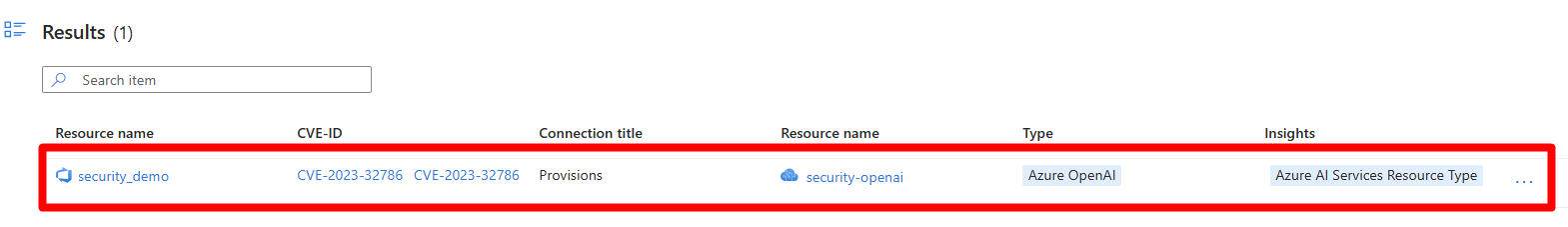 Screenshot that shows a sample of results for the vulnerable code query.