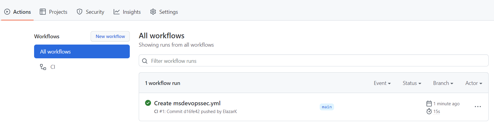 Screenshot showing you where to navigate to, to see that your new action is running.