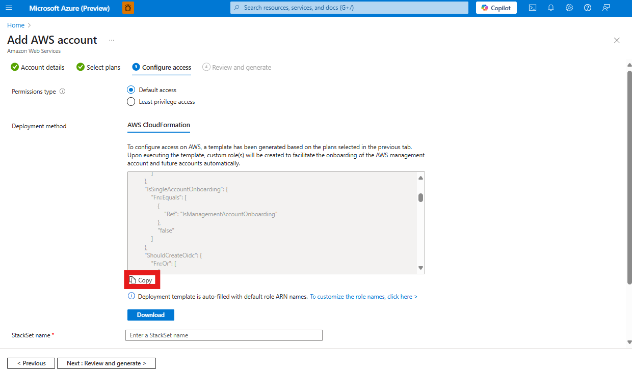 Screenshot that shows where the copy button is located.