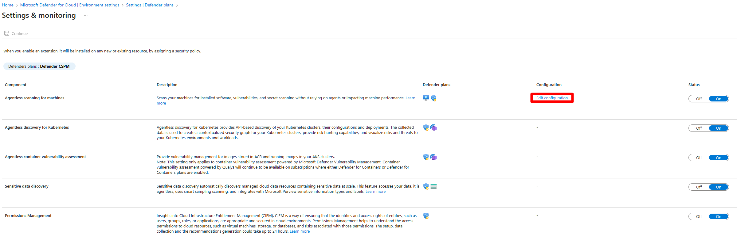 Screenshot that shows where to select edit configuration.