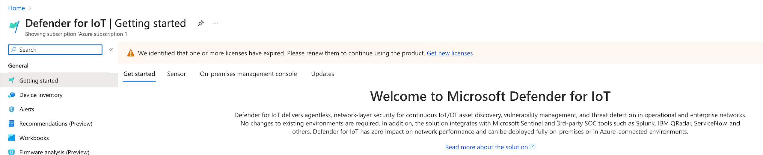 Screenshot of the license renewal reminder note.