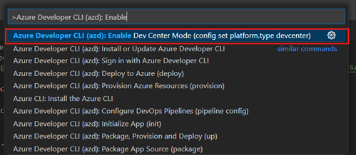 Screenshot of Visual Studio Code, showing the Enable support command in the command palette.