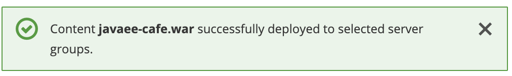 Screenshot of the notice of successful deployment.