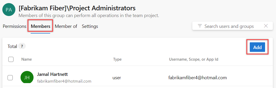 Add member in Permissions.