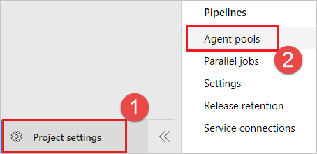 Screenshot that shows you how to select Agent pools.