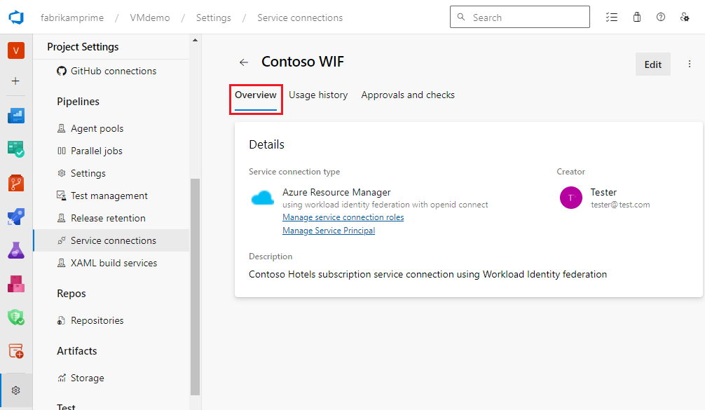 Screenshot of Azure Resource Manager overview page.