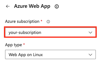 Screenshot of Azure subscription menu item.