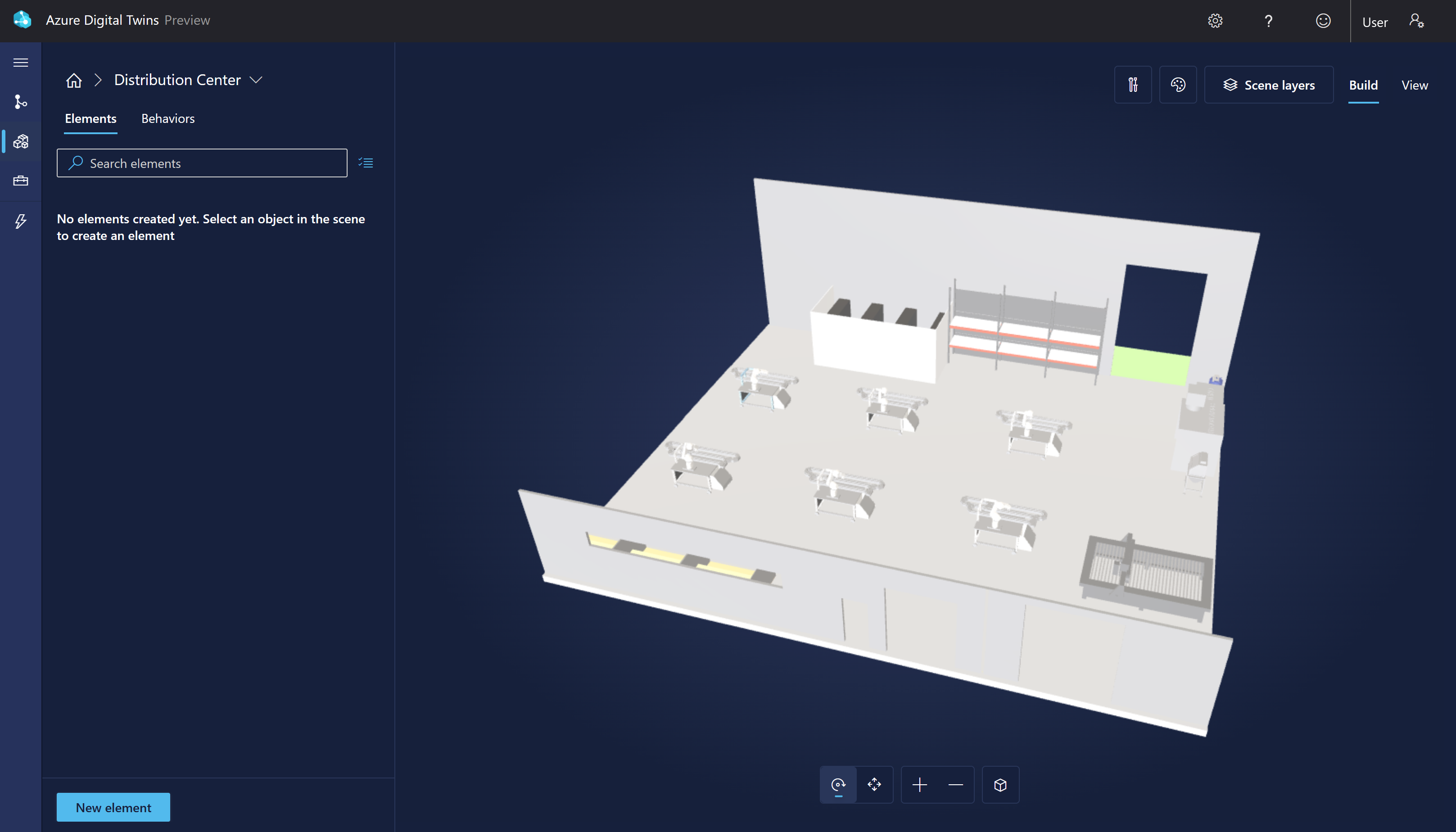 Screenshot of the factory scene in 3D Scenes Studio.