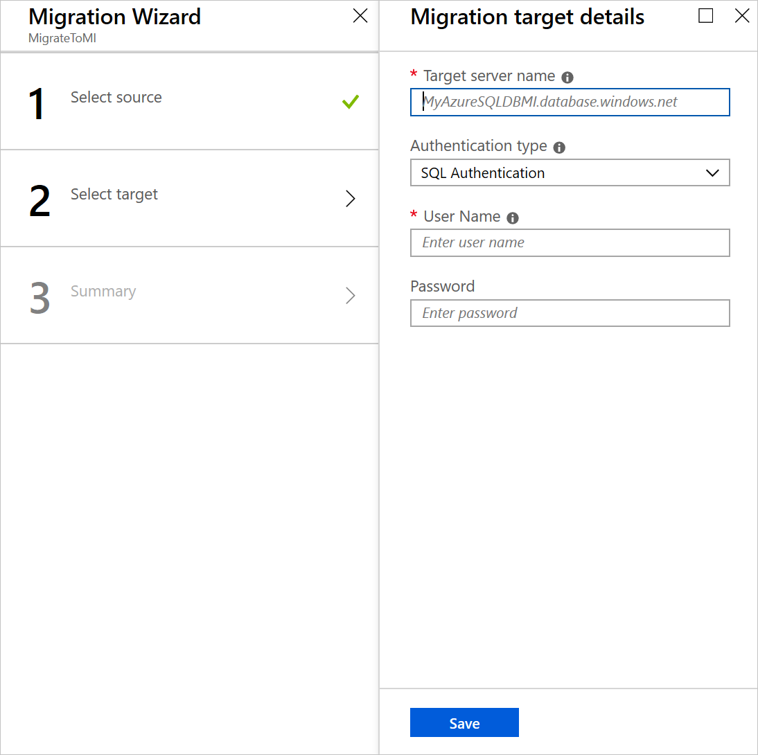 Screenshot of Target details.