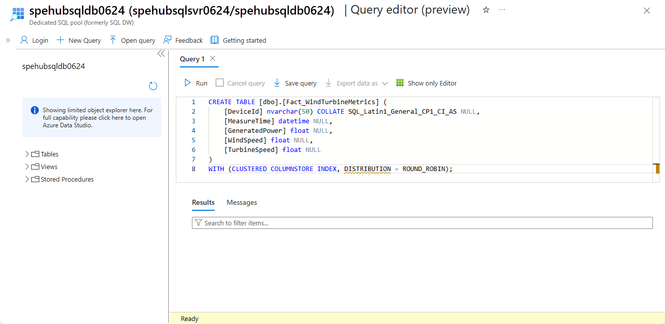 Screenshot showing the query editor.