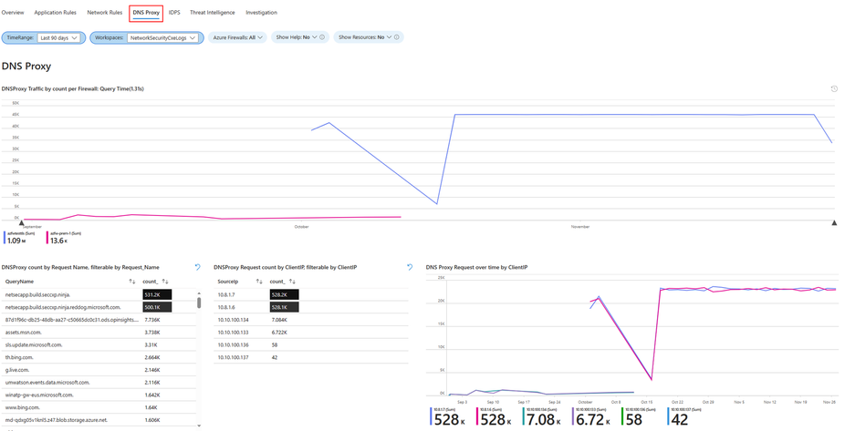 Screenshot showing the DNS proxy tab.