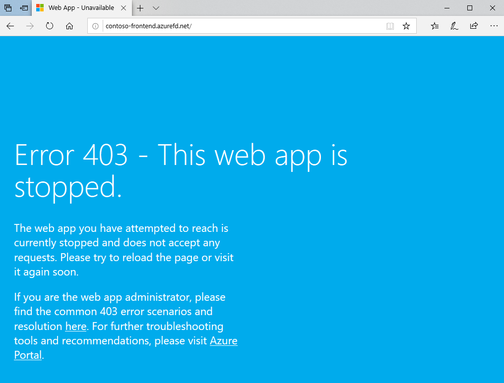 Both instances of the web app stopped.