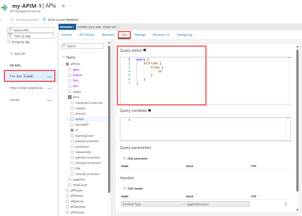 Screenshot of the query editor.