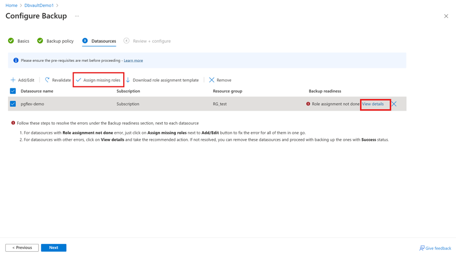 Screenshot shows the role assignment using the Azure portal.