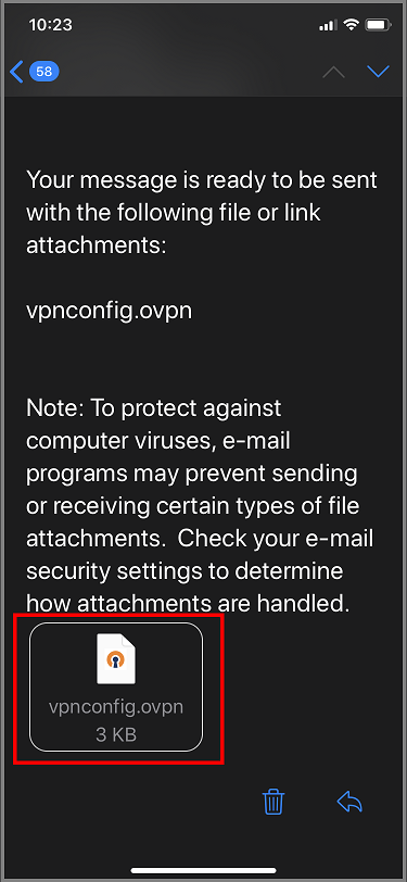 Screenshot shows message ready to be sent.