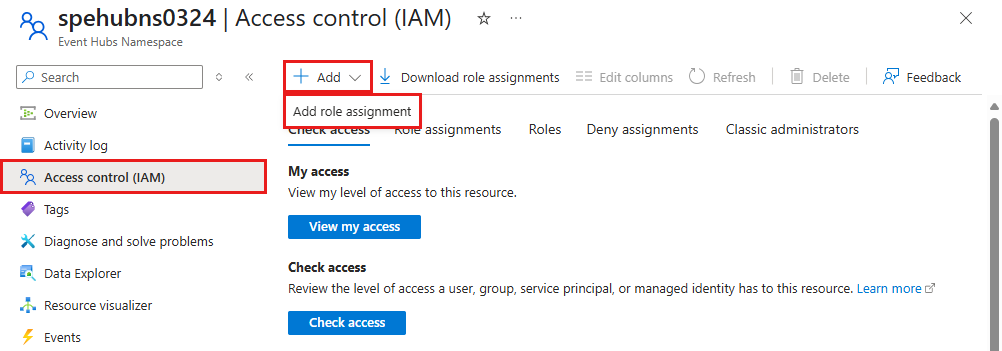 Screenshot showing how to assign a role.