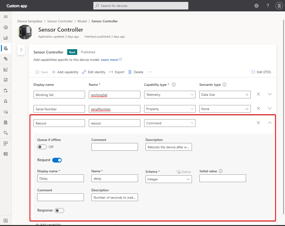 Screenshot that shows how to add commands.