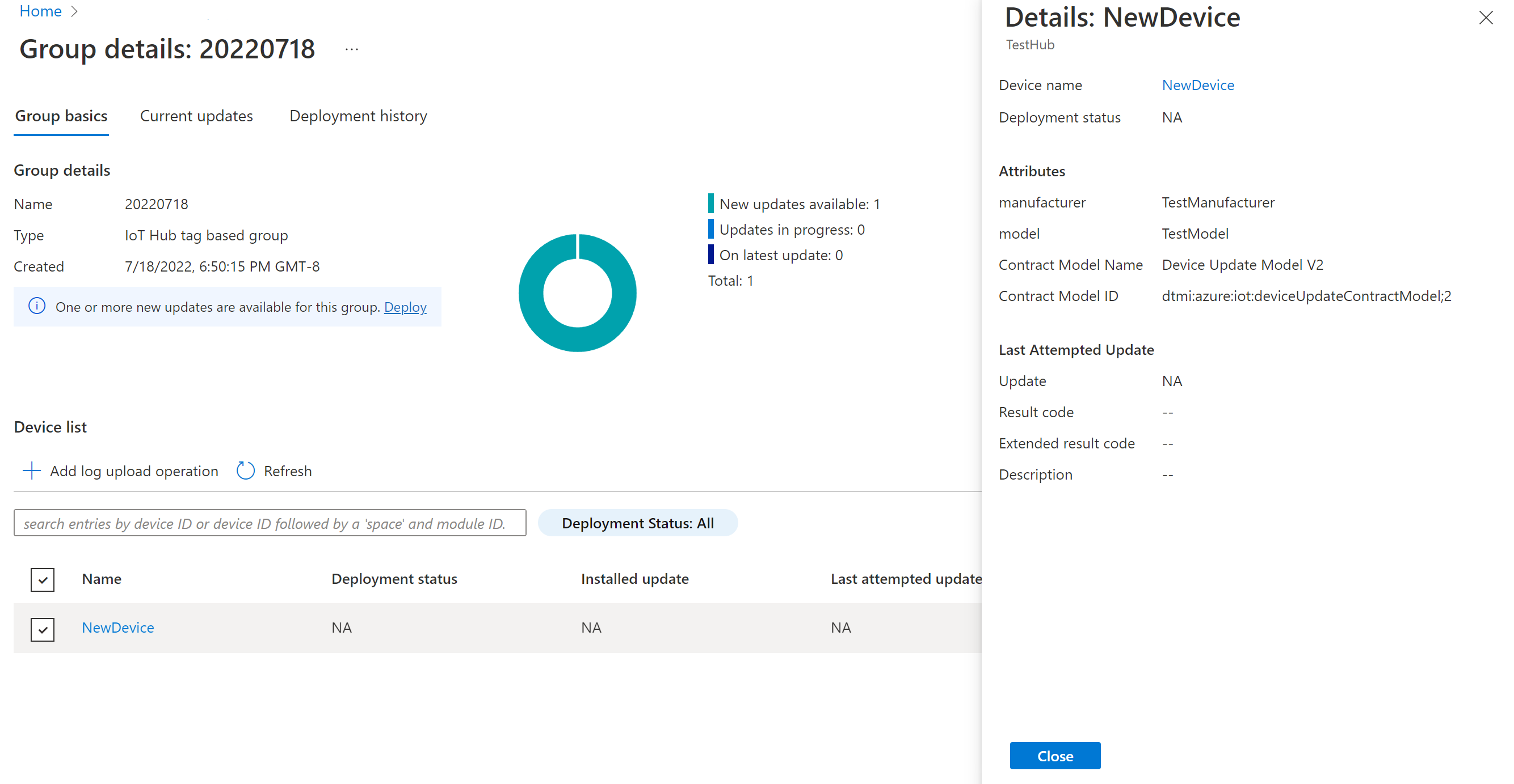 Screenshot of device details view.