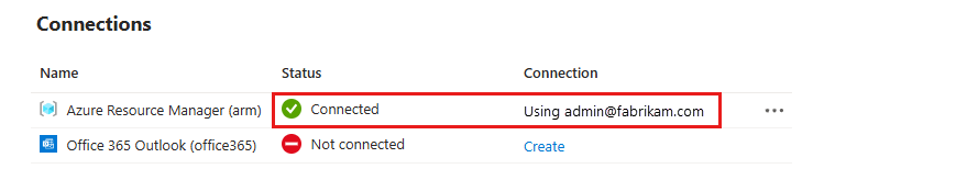 Screenshot shows a connection with the status Connected.
