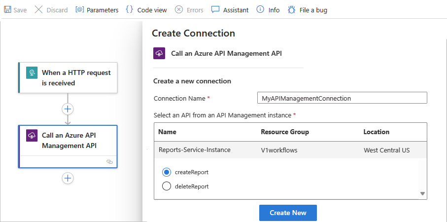 Screenshot shows Azure portal, Standard workflow designer, and selected API to call.
